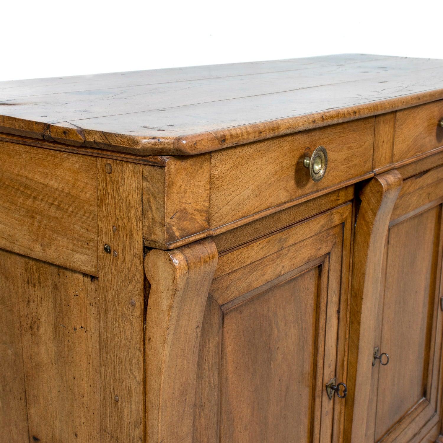 Rare 19th Century French Restauration Period Walnut Kitchen Island or Buffet 12
