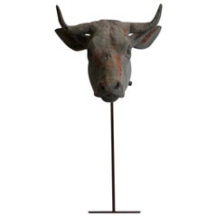 Rare 19th Century French Zin Bulls Head