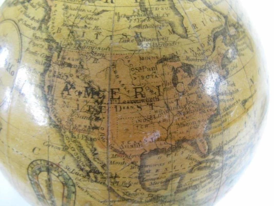 American Rare 19th Century Globe, J.W. Schermerhorn & Co. 14 Bond St. New York circa 1867 For Sale