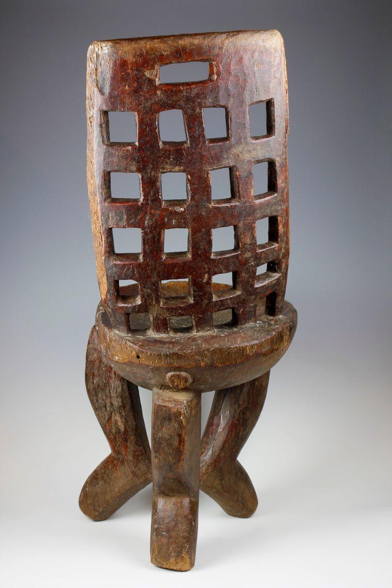 Wood Rare 19th Century High-Backed Ethiopian Chair With Wonderful 'Dancing' Form For Sale