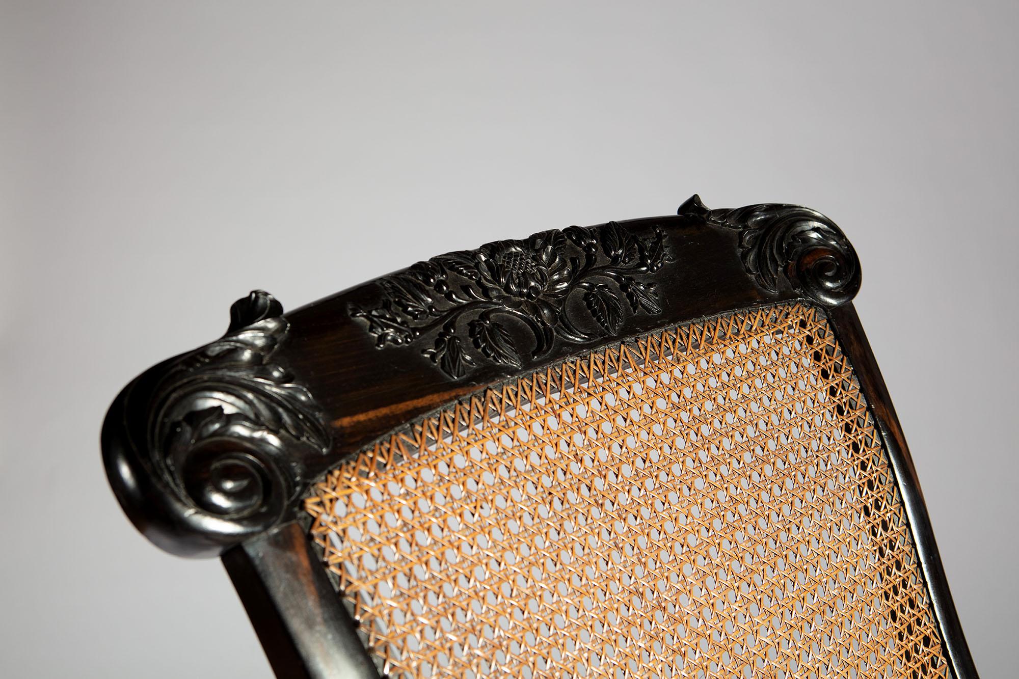 Rare 19th Century Indian Ebony Armchair 4