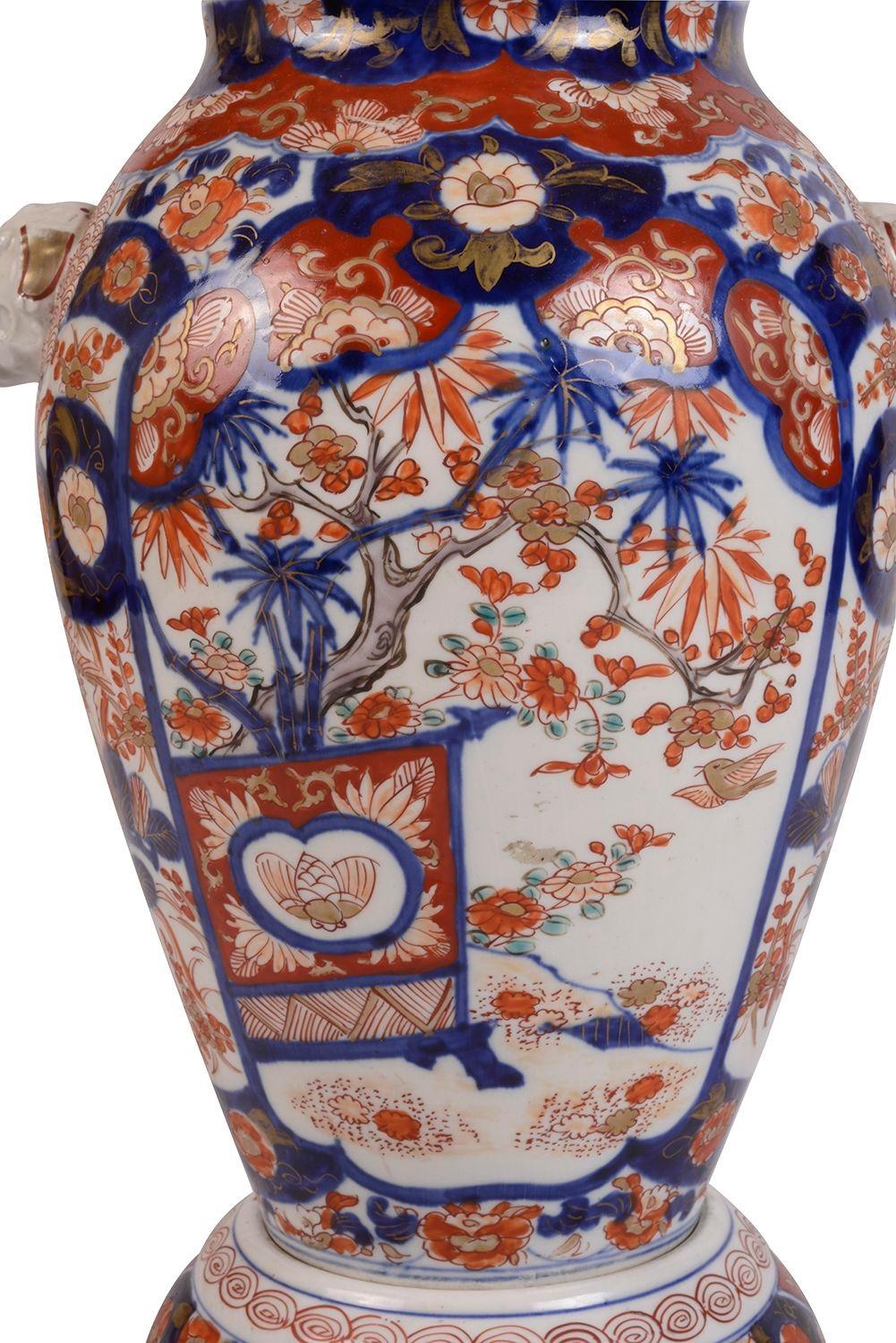 Porcelain Rare 19th Century Japanese Imari Lidded Vase For Sale