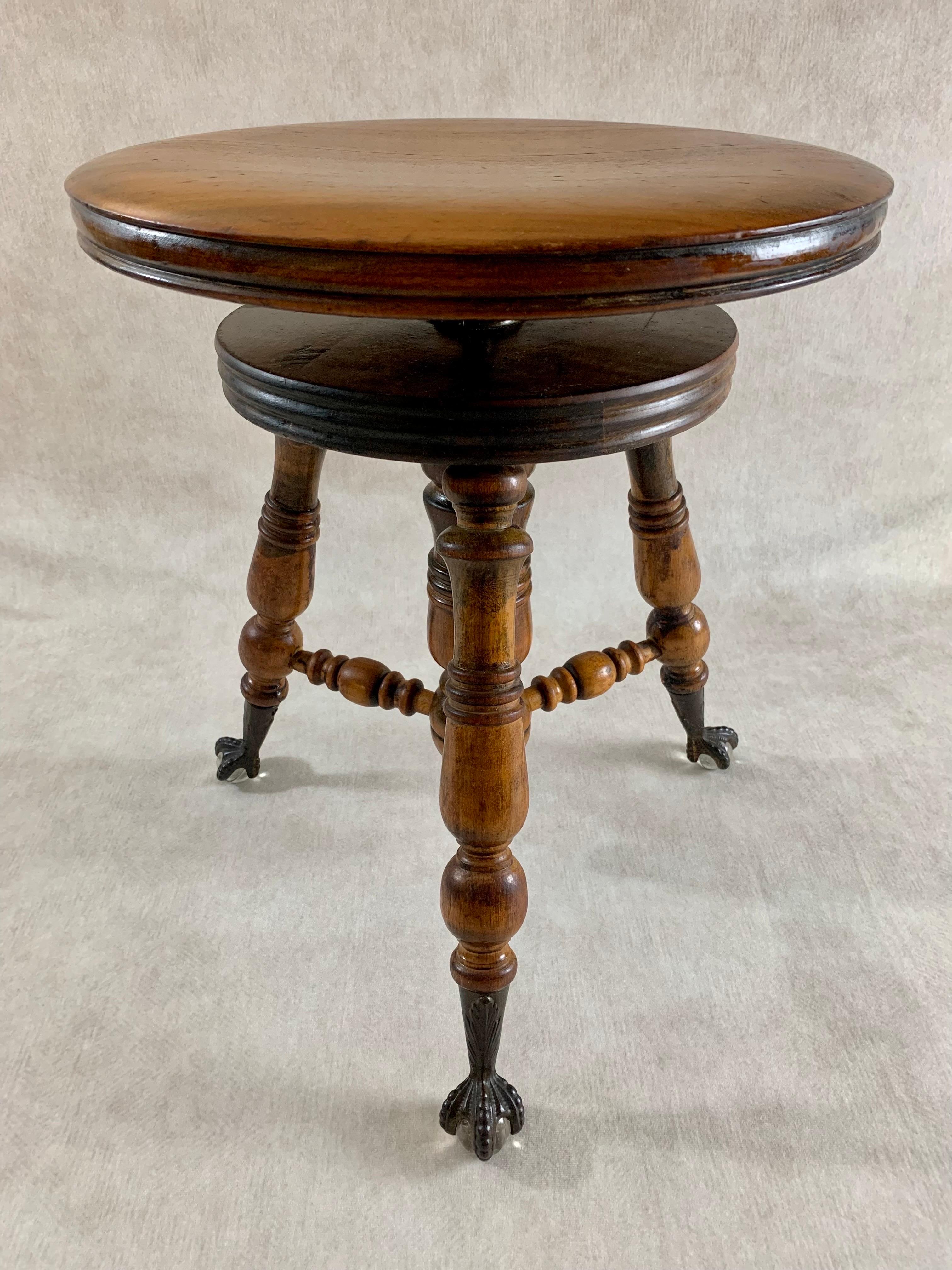 Rare 19th Century John Gerts Victorian Piano Stool For Sale 1