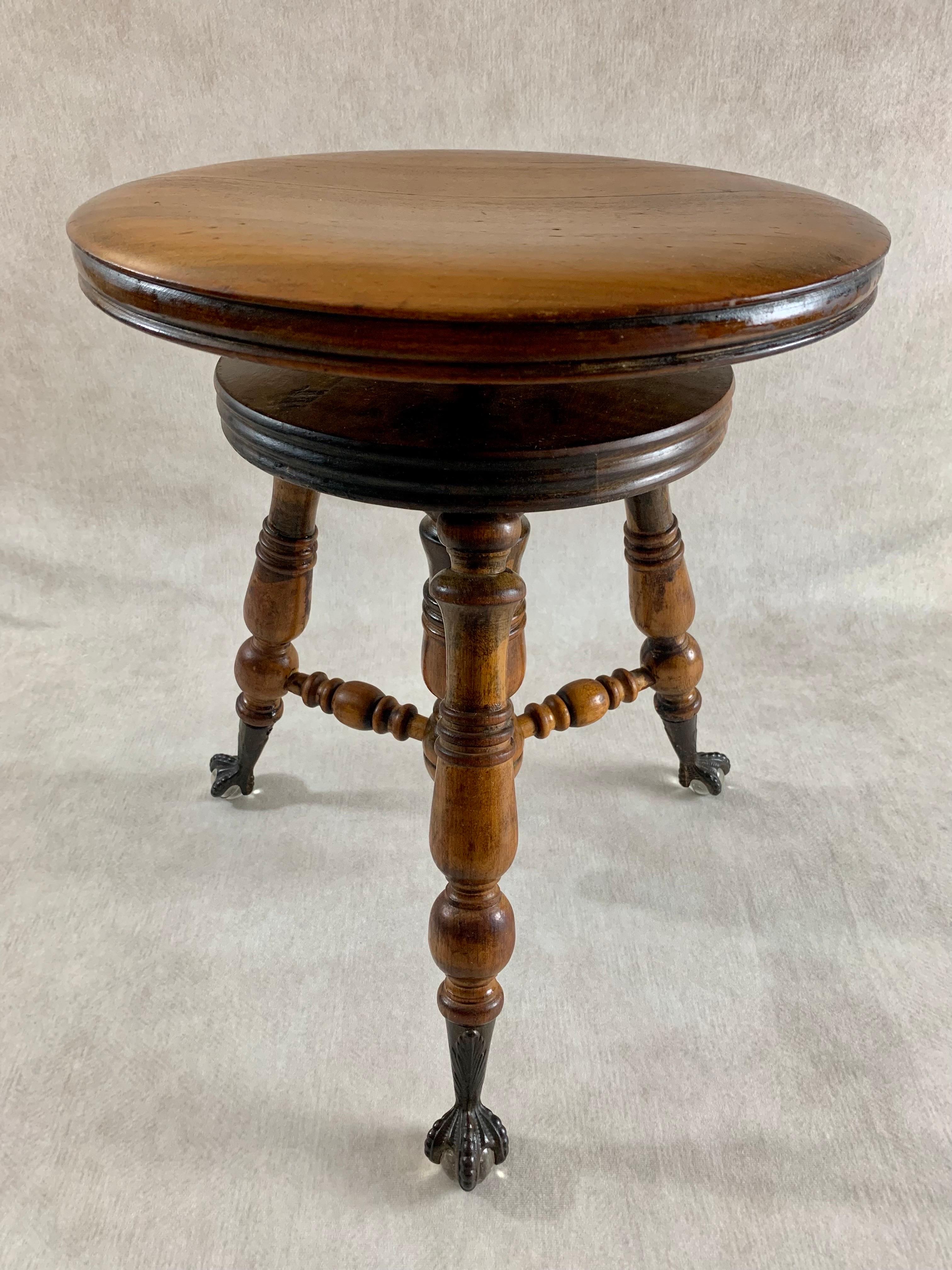 Rare 19th Century John Gerts Victorian Piano Stool For Sale 5