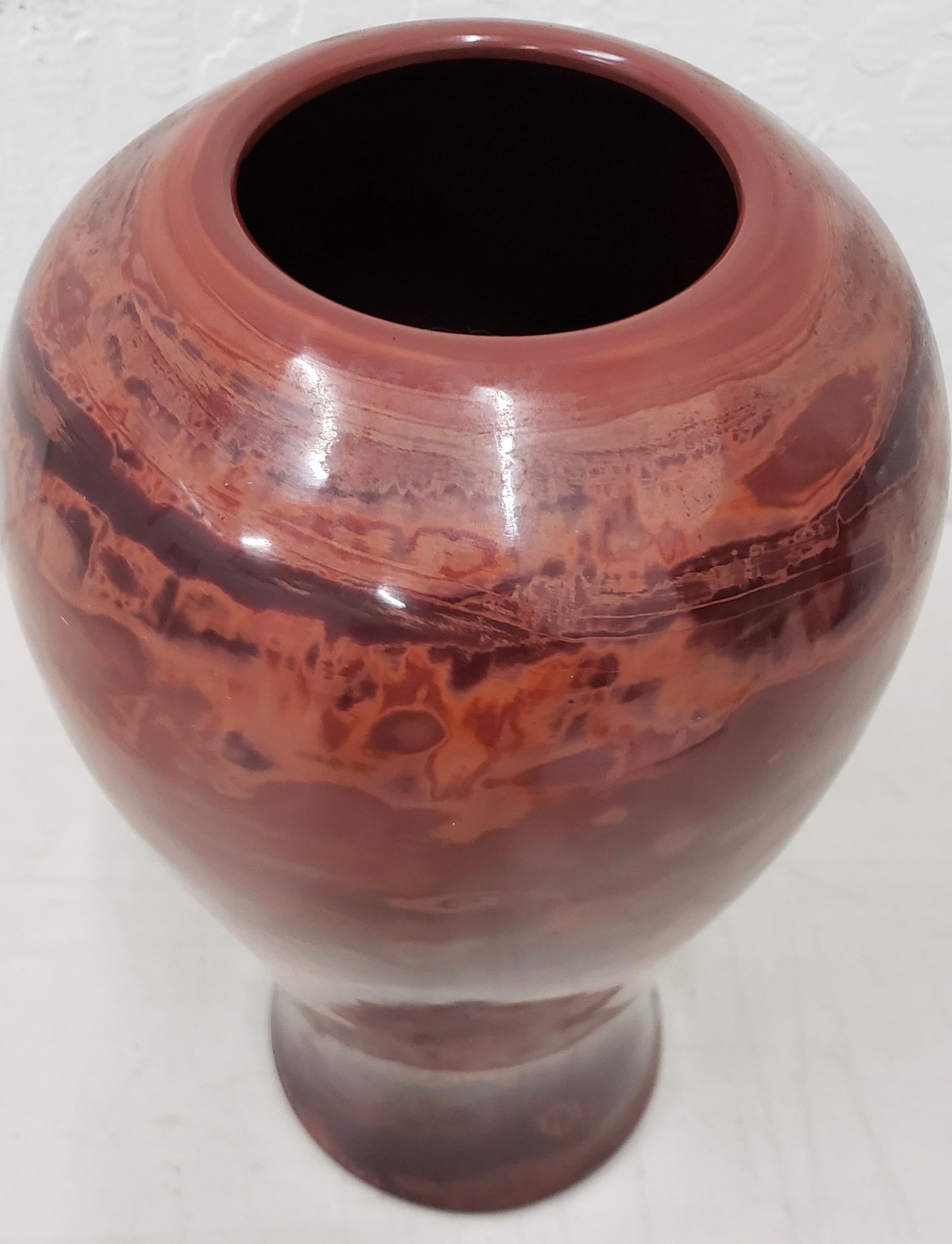 Hand-Crafted Rare 19th Century Large Chinese Realgar Peking Glass Meiping Vase