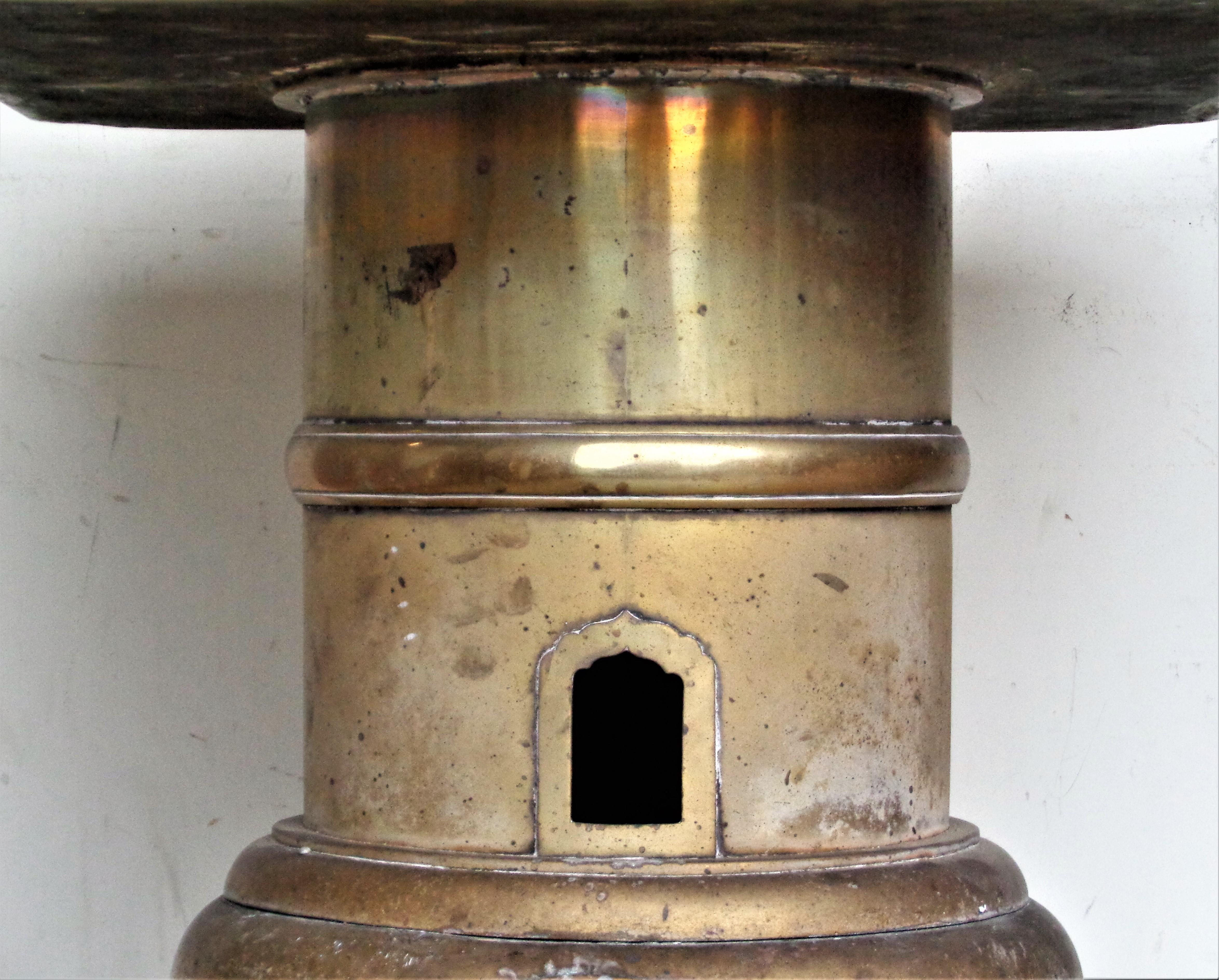bronze burned in a furnace