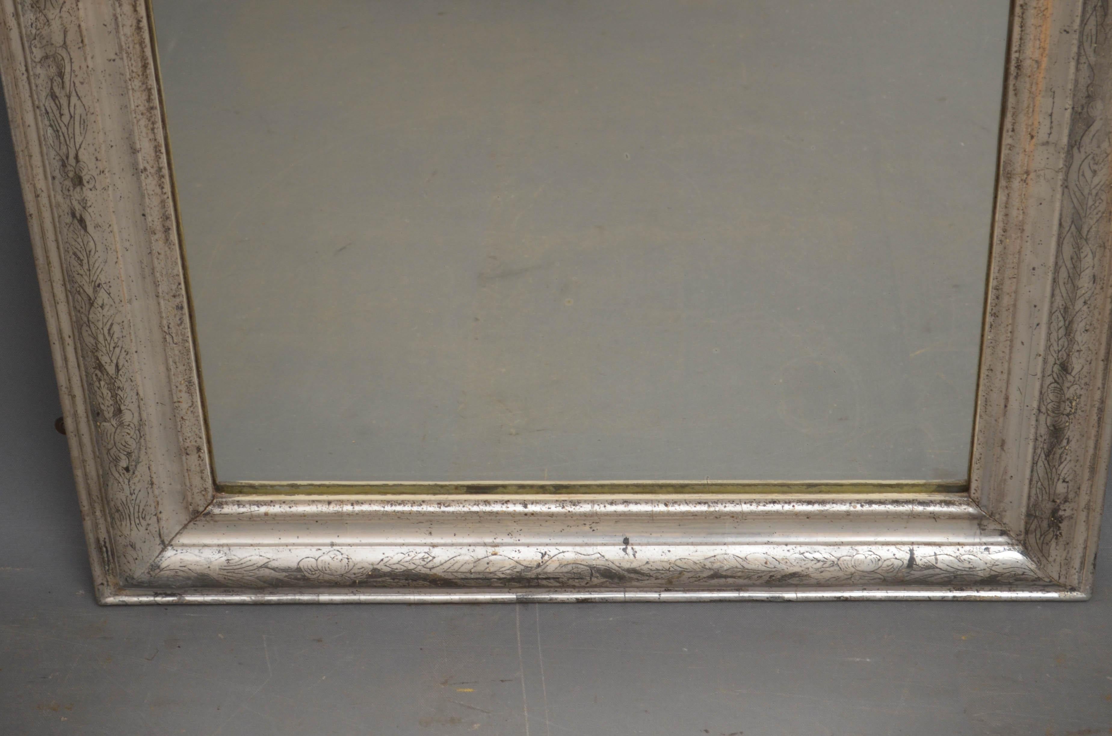 Rare 19th Century Louis Philippe Silver Gilt Wall Mirror 2