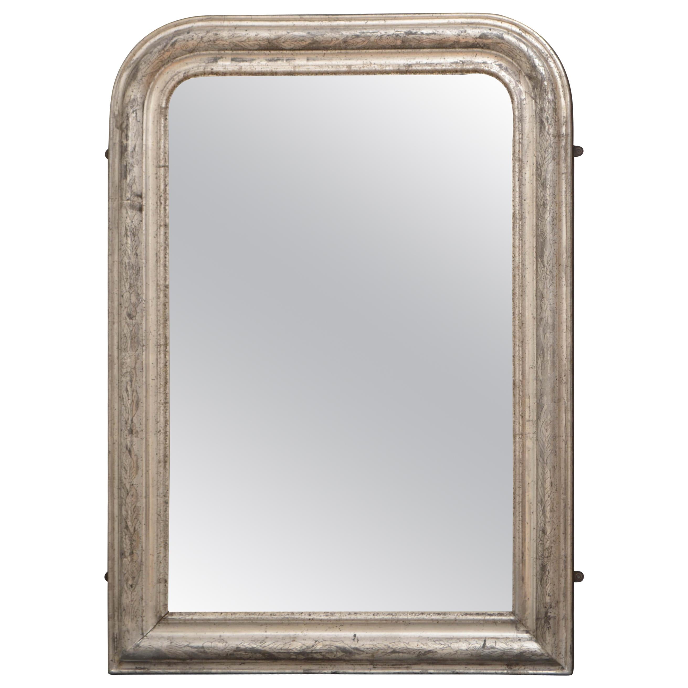 Rare 19th Century Louis Philippe Silver Gilt Wall Mirror