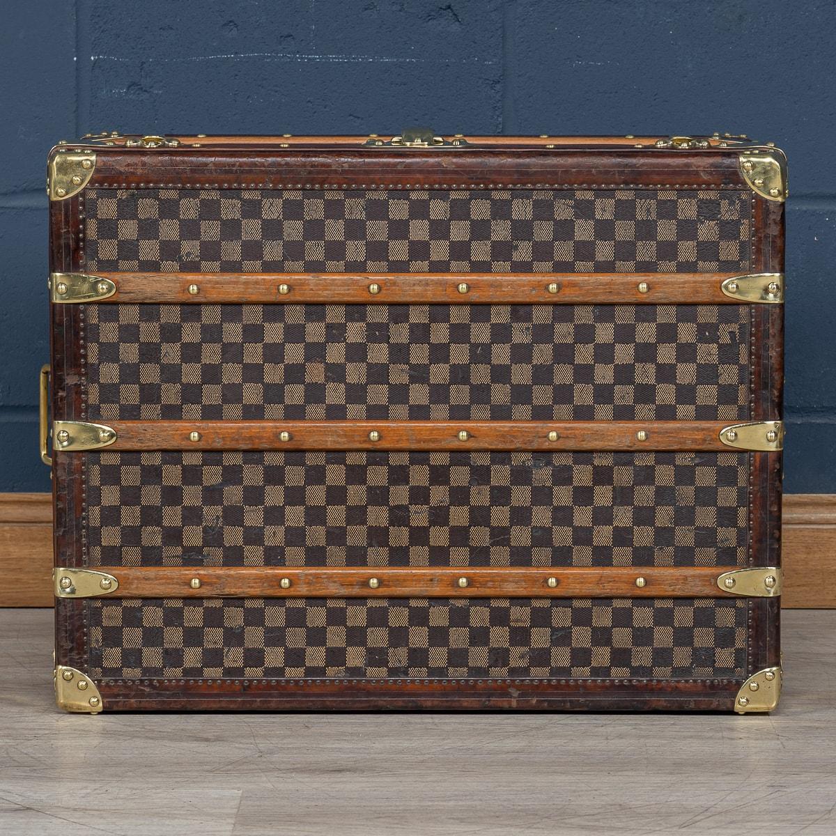 Brass Rare 19th Century Louis Vuitton Shirt Trunk In Damier Canvas, France c.1895 For Sale