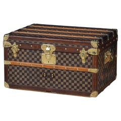 Antique Rare 19th Century Louis Vuitton Shirt Trunk In Damier Canvas, France c.1895