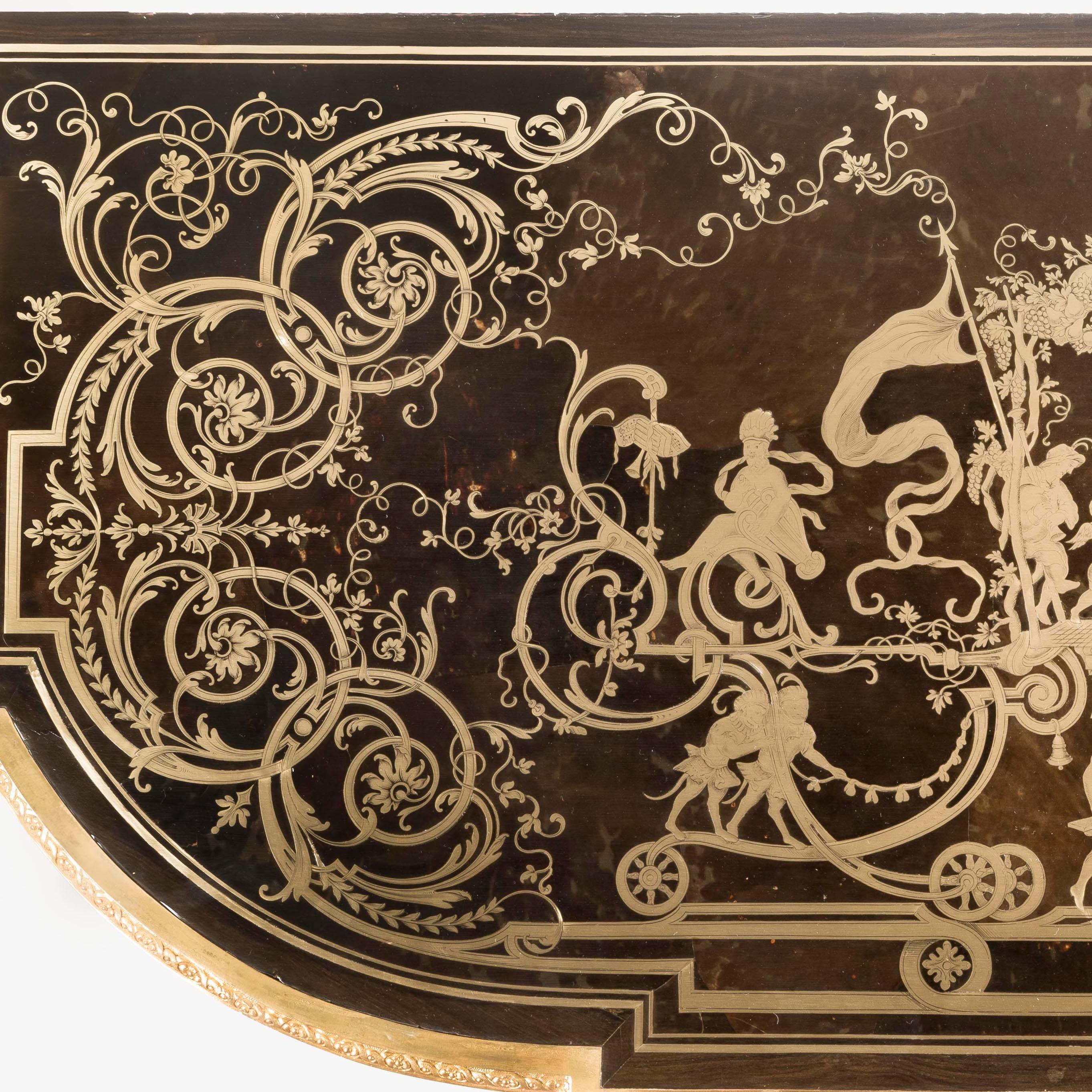 Rare 19th Century Louis XIV Style 'Boulle' Marquetry Console Table For Sale 5