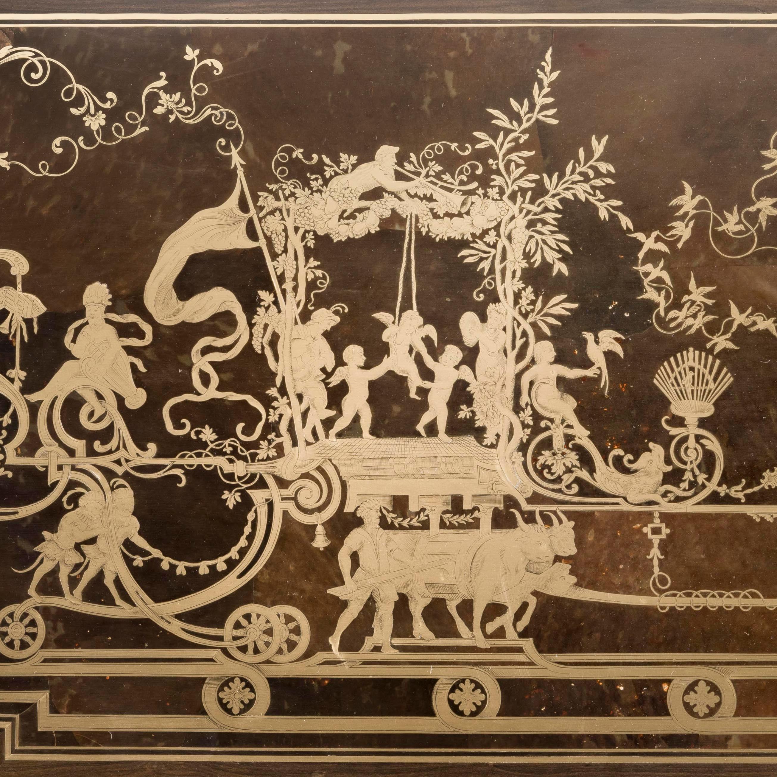 Rare 19th Century Louis XIV Style 'Boulle' Marquetry Console Table For Sale 6