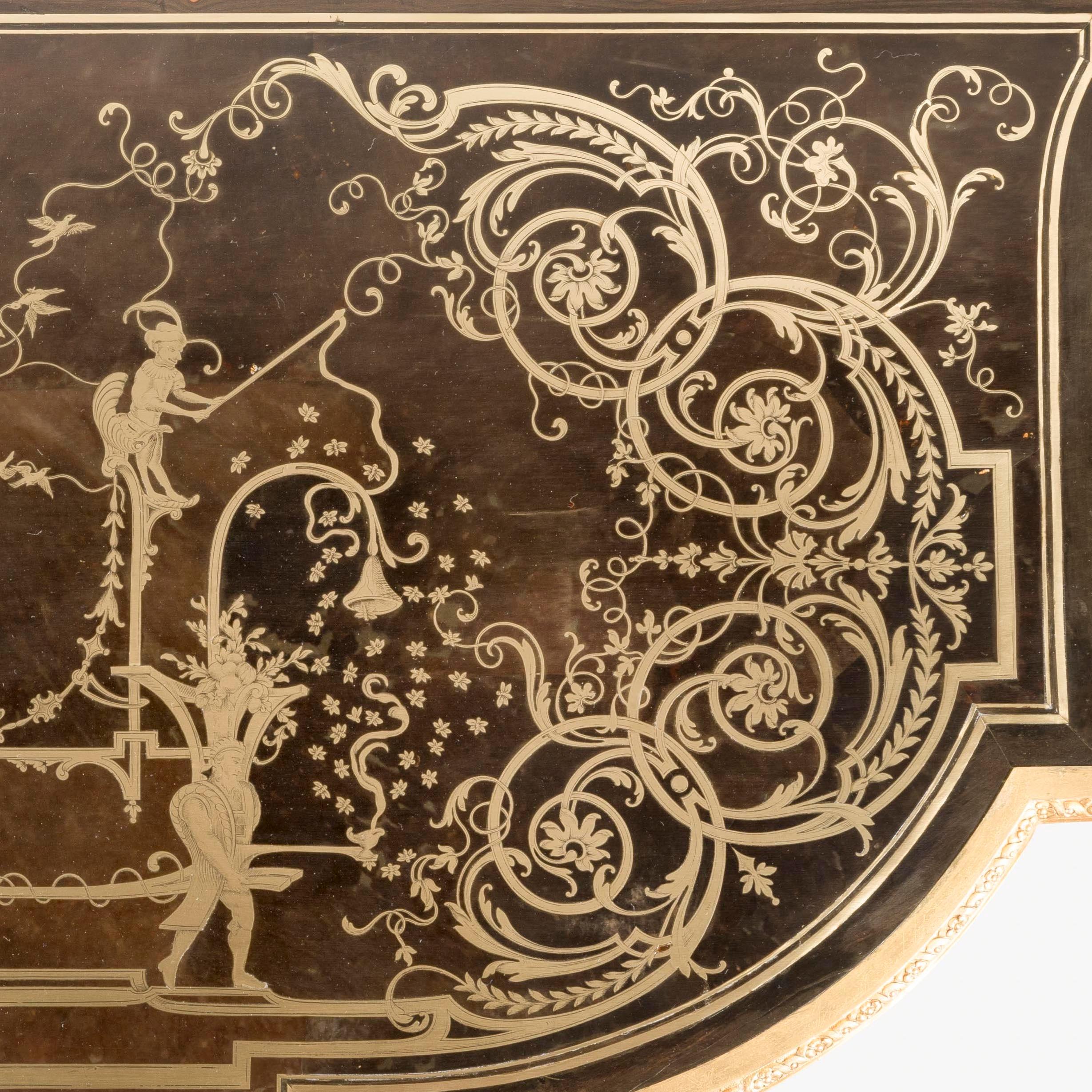 Rare 19th Century Louis XIV Style 'Boulle' Marquetry Console Table For Sale 7