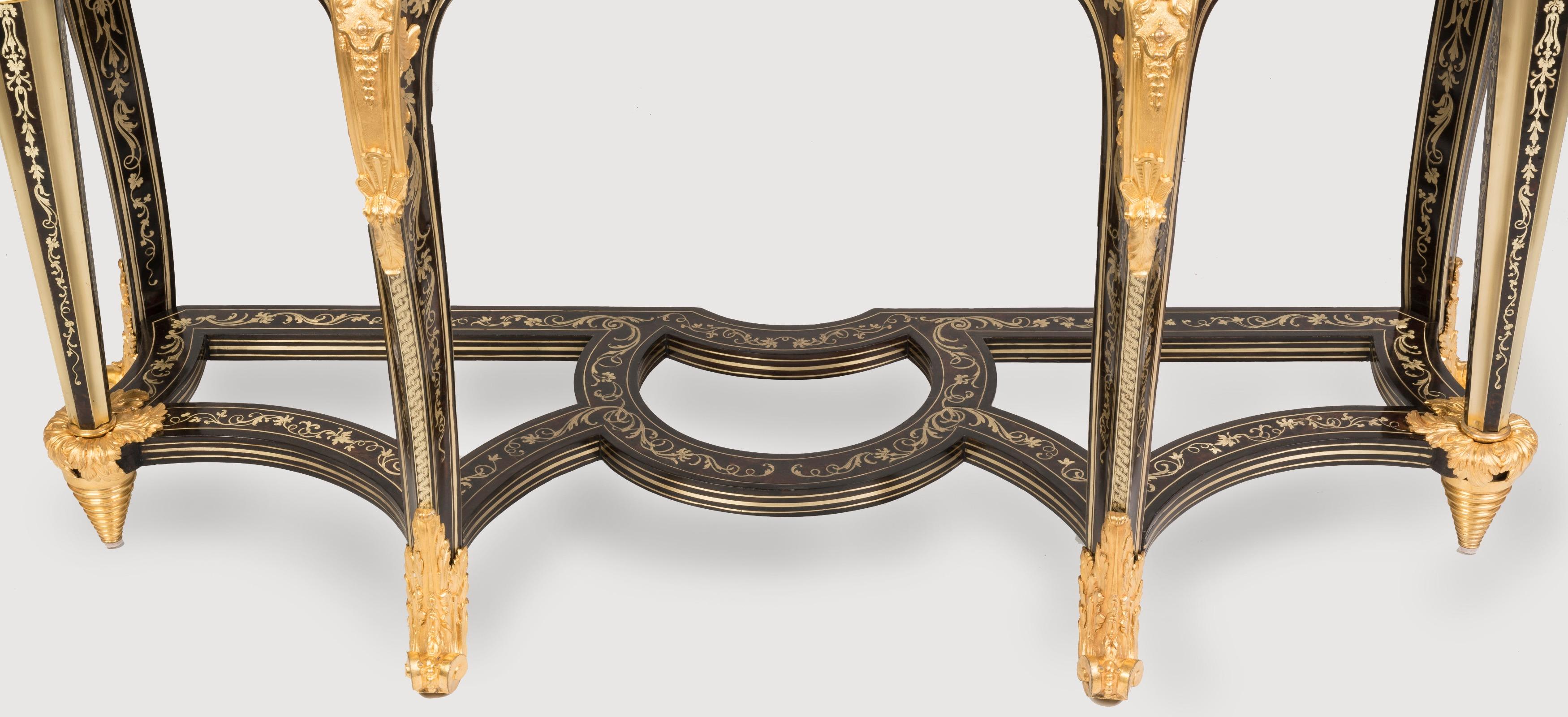 Brass Rare 19th Century Louis XIV Style 'Boulle' Marquetry Console Table For Sale