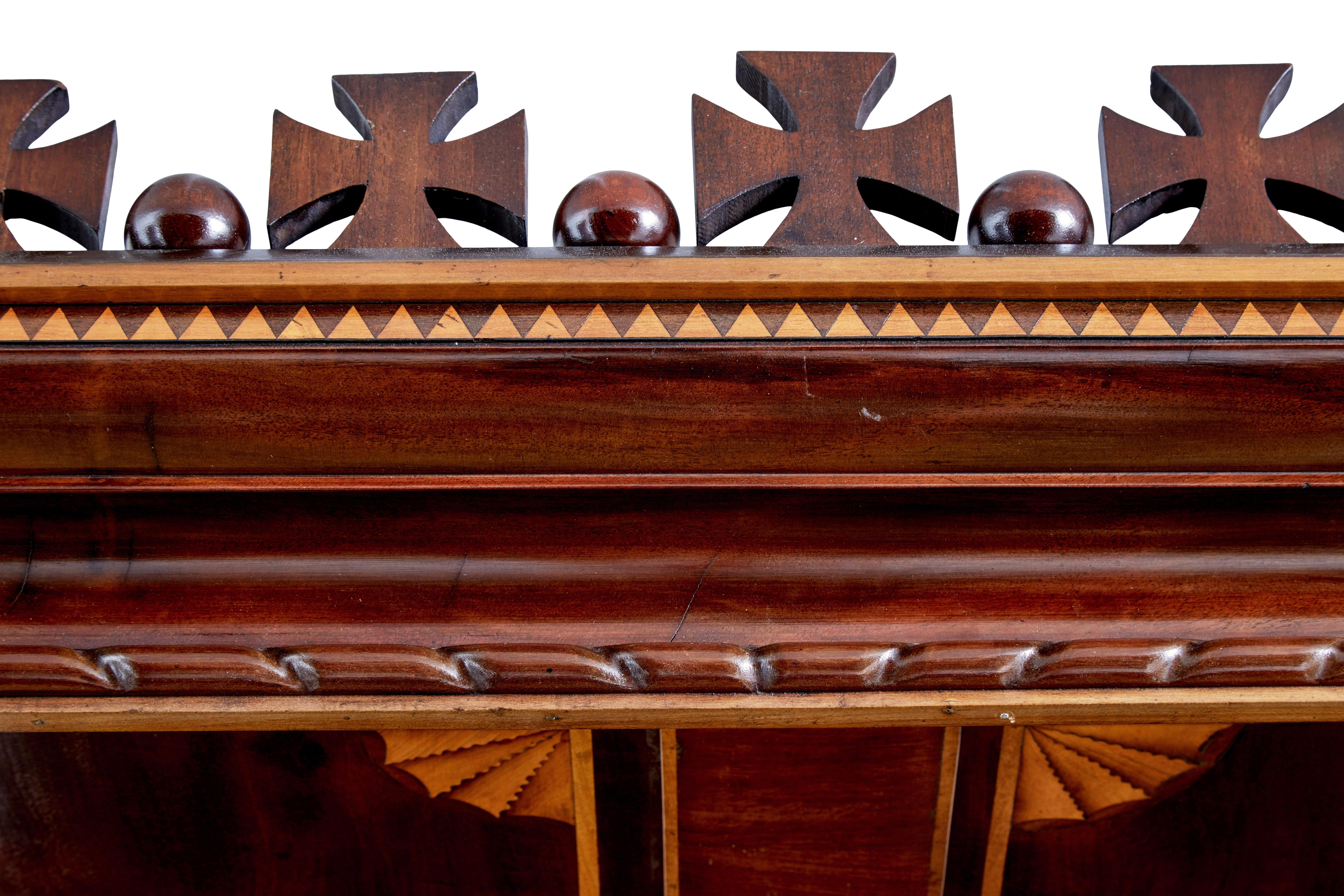 Rare 19th century mahogany and porcelain 4 poster bed For Sale 6
