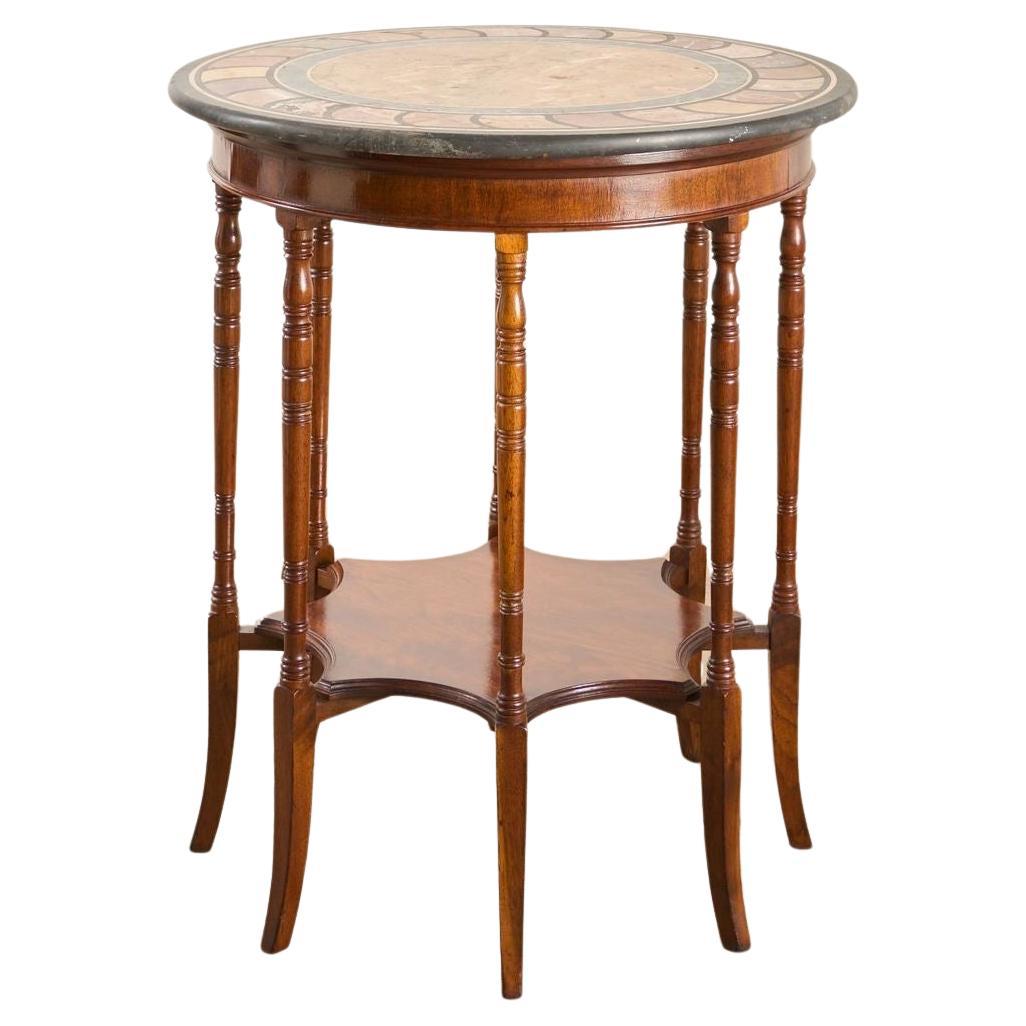 Rare 19th century Mahogany and Specimen marble side table For Sale