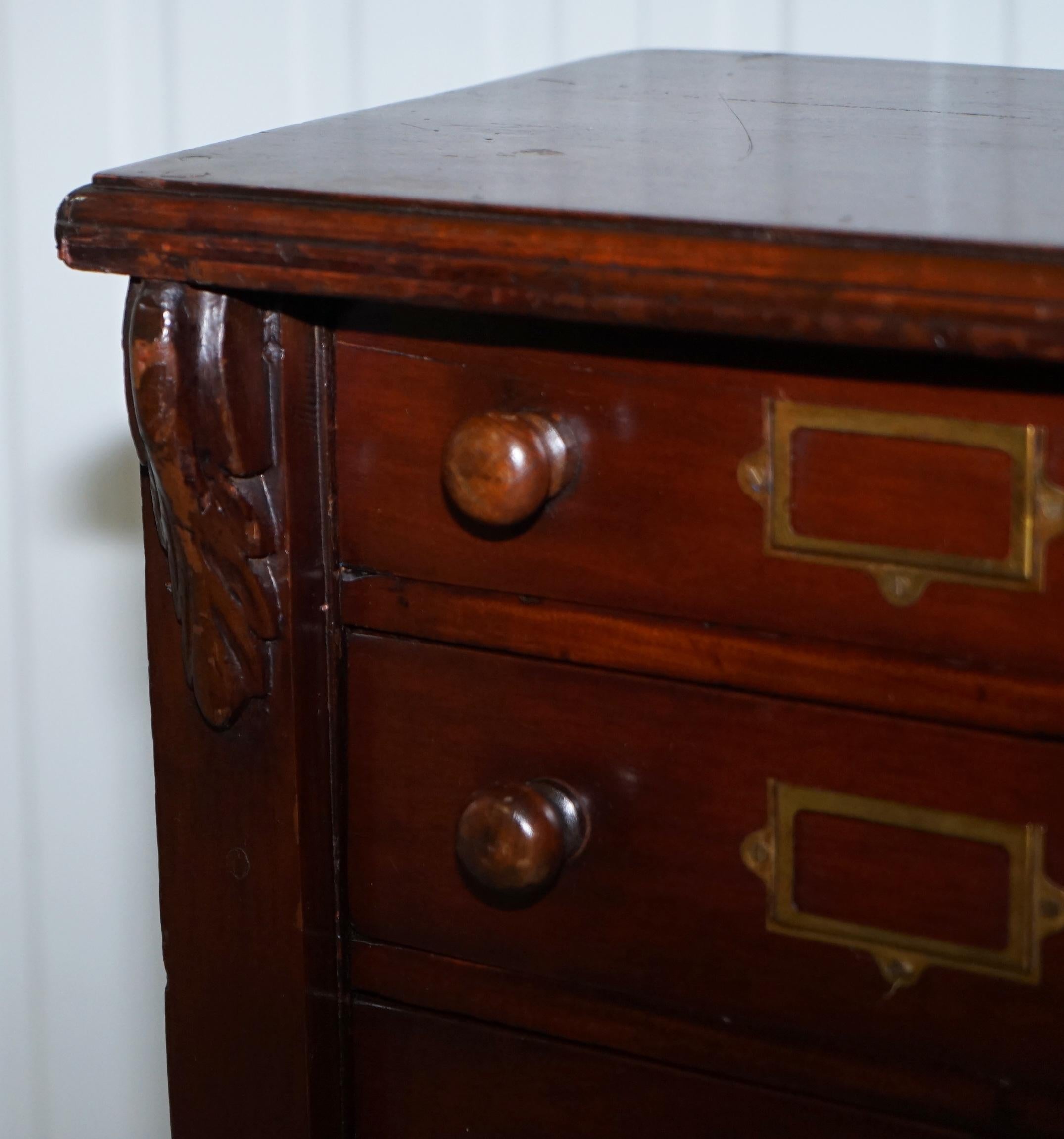 RARE 19th CENTURY MAHOGANY HABERDASHERY PHARMACY APOTHECARY SHOP BANK OF DRAWERS 5