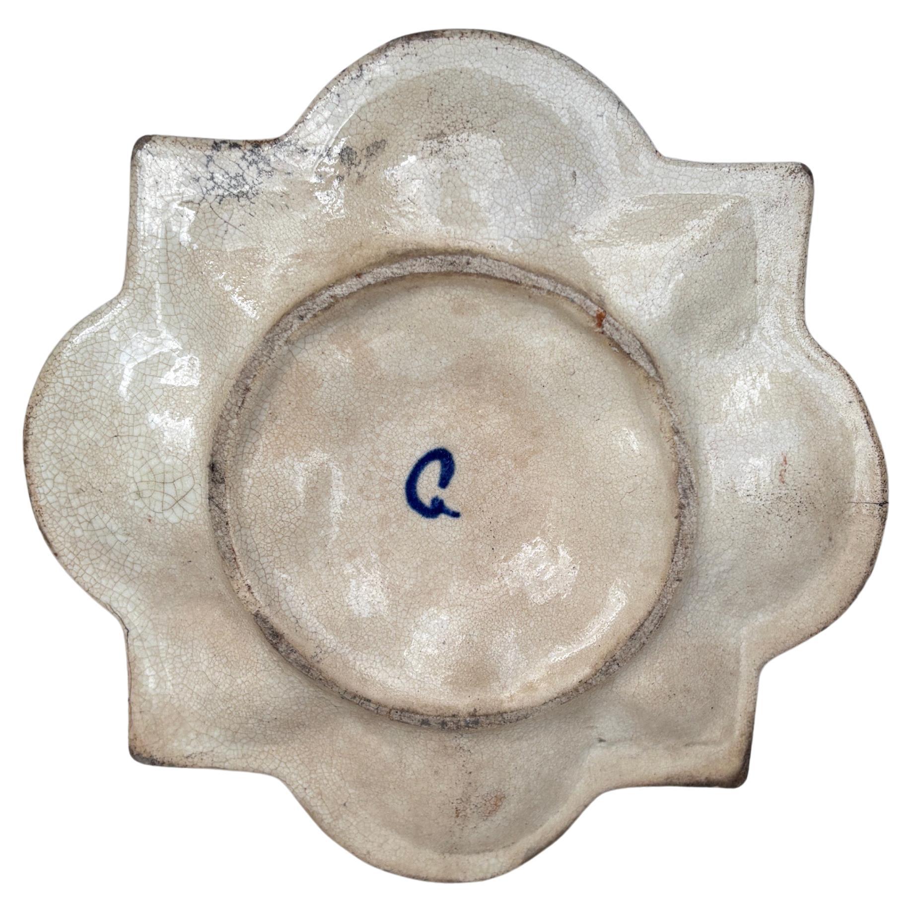Belgian Rare 19th Century Majolica Catchall or Dish Wasmuel For Sale
