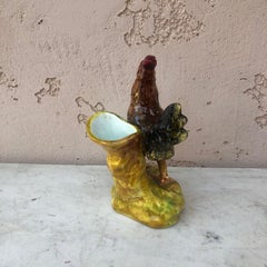 Rare 19th Century Majolica Hen Vase, Delphin Massier
