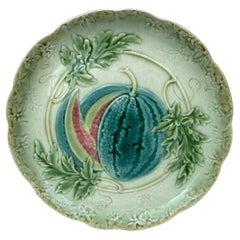 Rare 19th Century Majolica Melon Cantaloupe Platter Choisy Le Roi