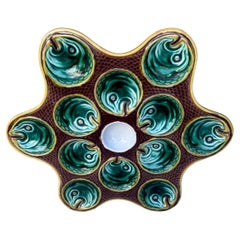 Rare 19th Century Majolica Oyster Fish Heads Plate Wedgwood