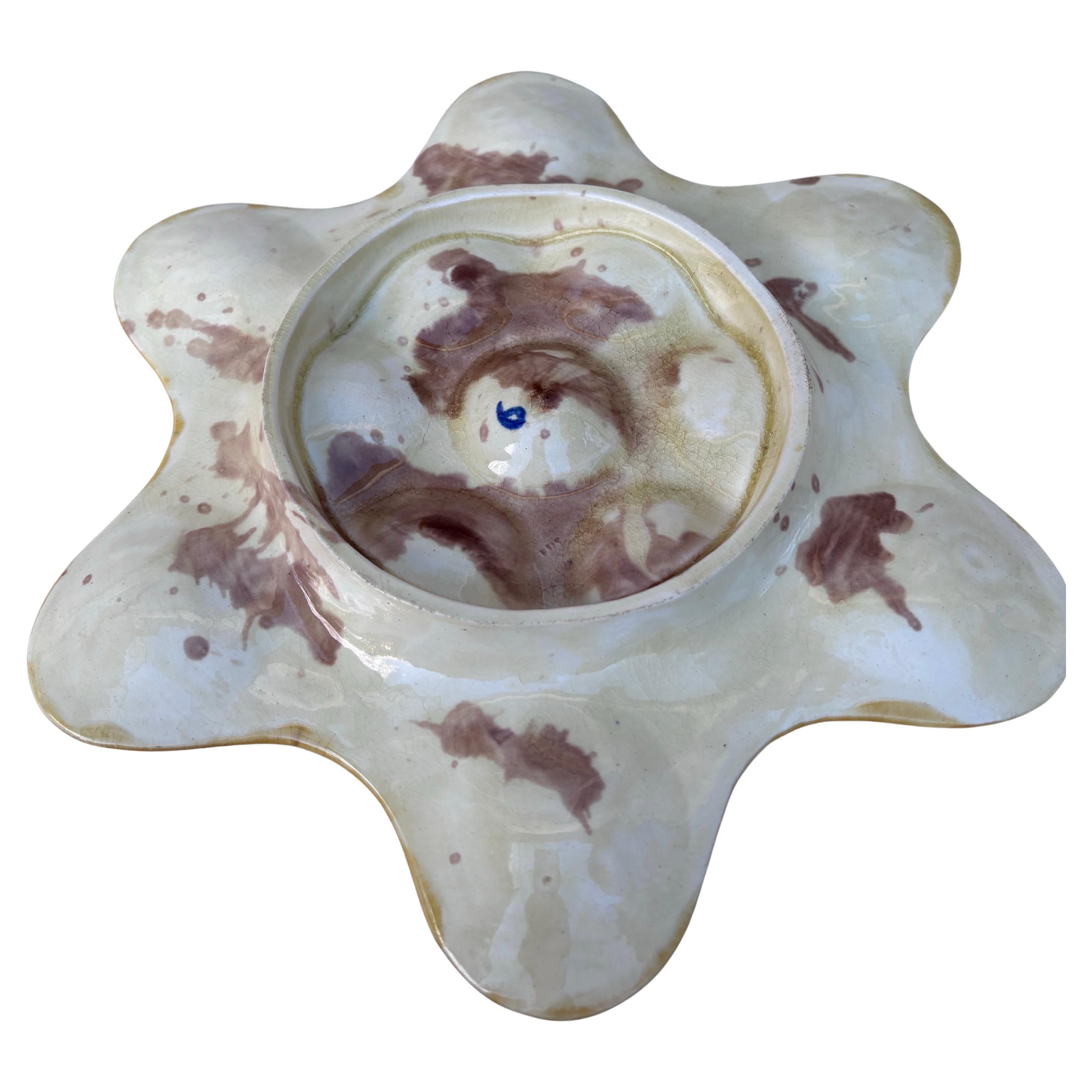 Rare 19th Century Majolica Oyster Fish Heads Plate Wedgwood In Good Condition For Sale In Austin, TX