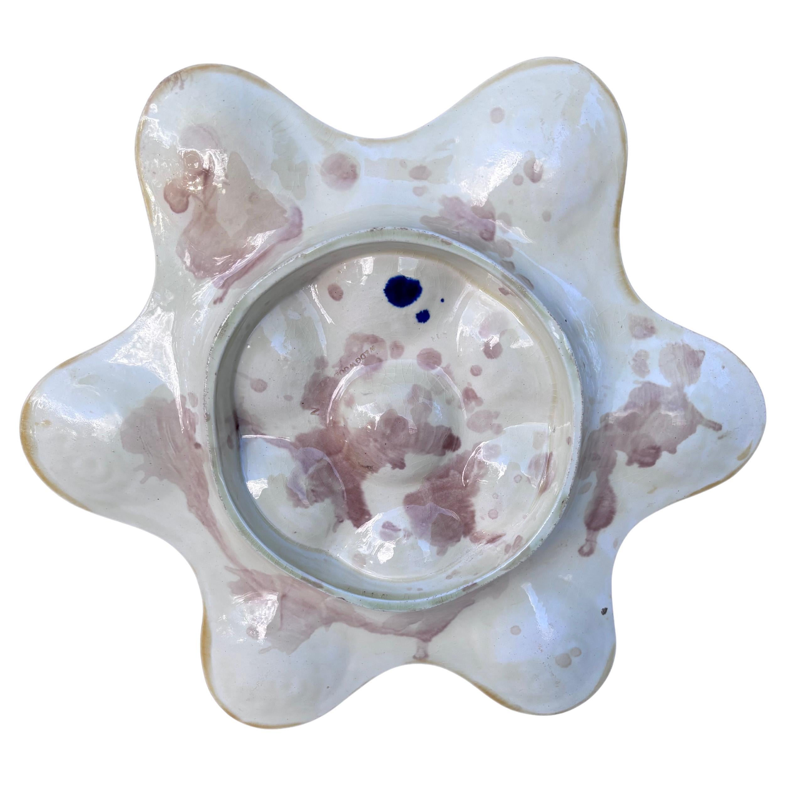 Ceramic Rare 19th Century Majolica Oyster Fish Heads Plate Wedgwood For Sale