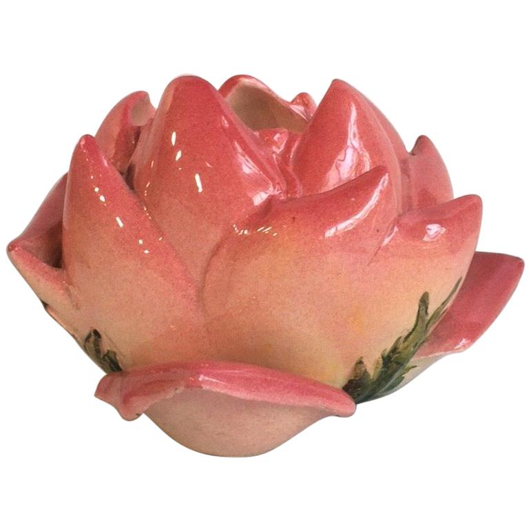 Rare cache-pots en majolique rose du XIXe siècle Delphin Massier