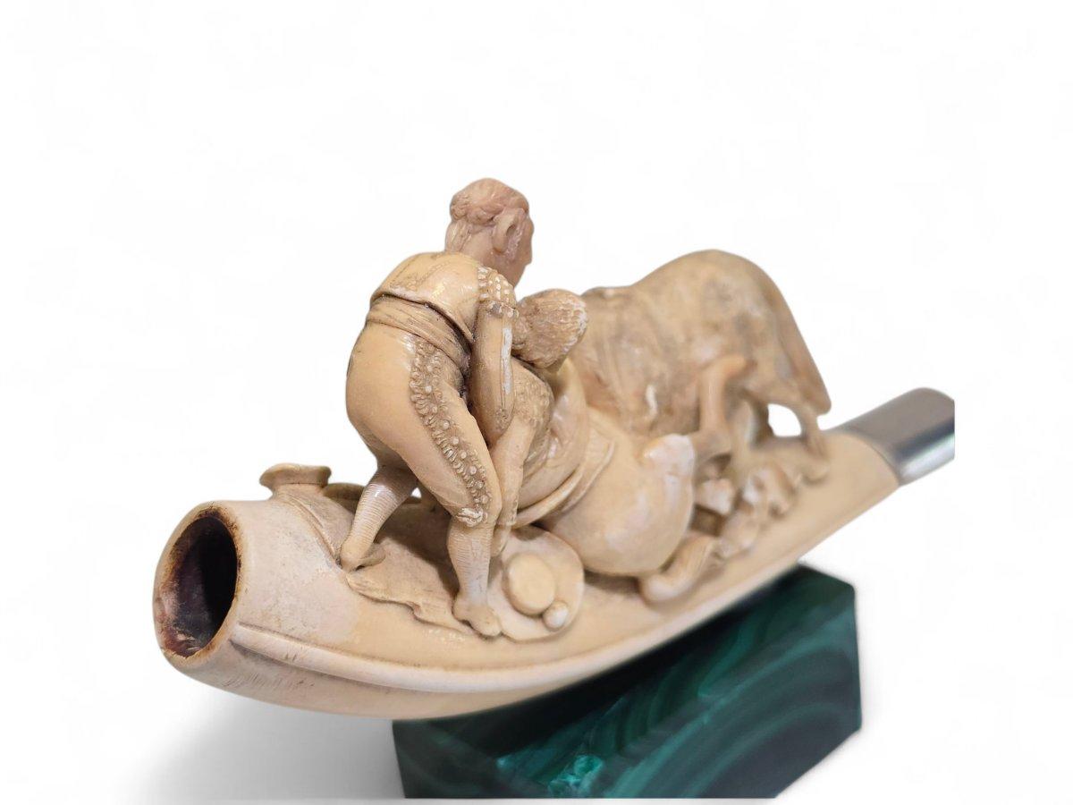 Spagnolo Rara pipa di Meerschaum del XIX secolo - Scena della corrida in vendita