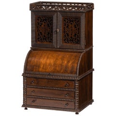 Rare 19th Century, Miniature Cylinder Cabinet