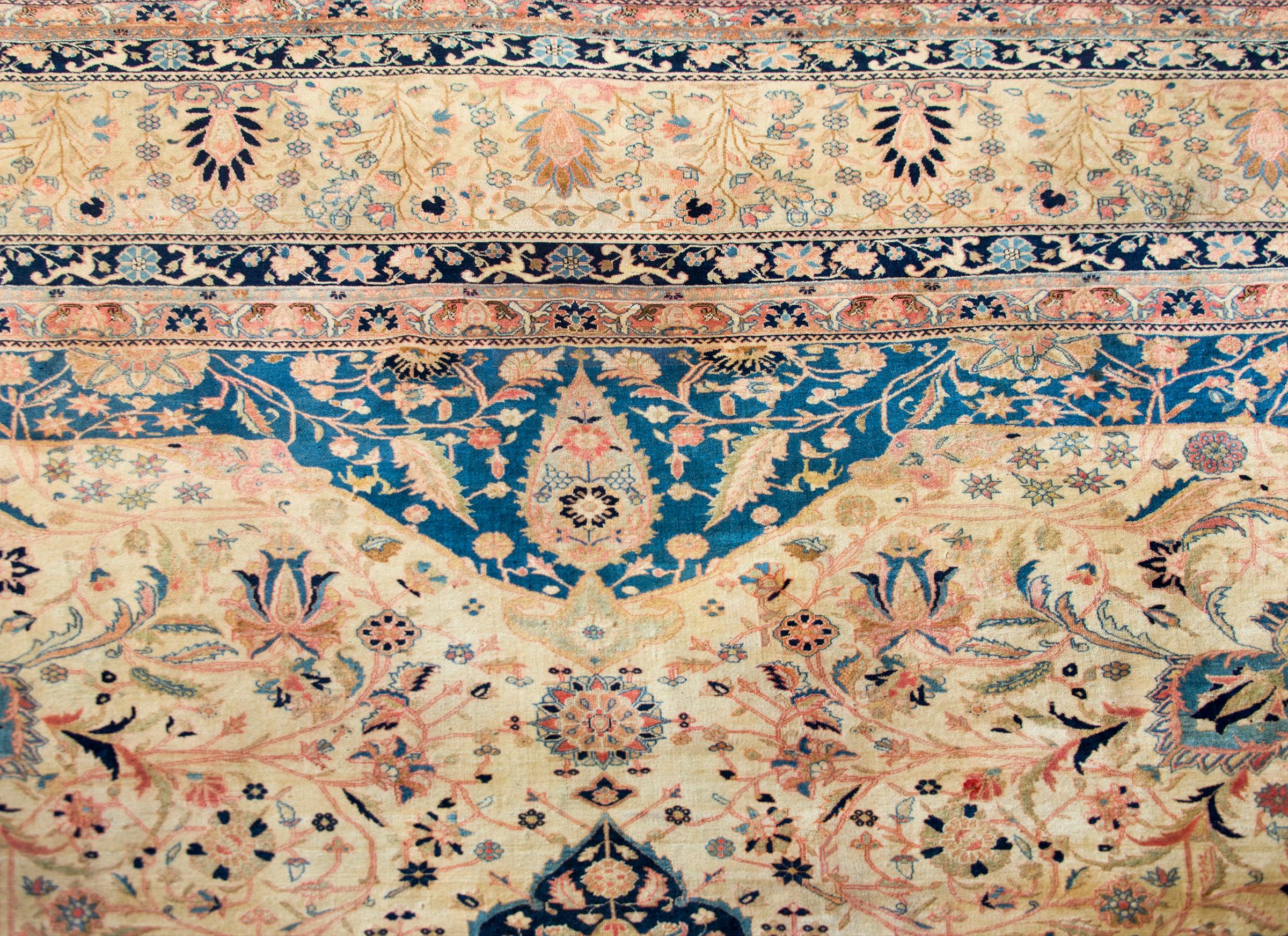 Seltener Mohtasham Kashan-Teppich aus dem 19. Jahrhundert im Angebot 4