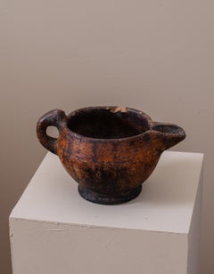 Rare 19th Century Moroccan Amazigh Terracotta Milk Jug – Tribal Berber Takserit