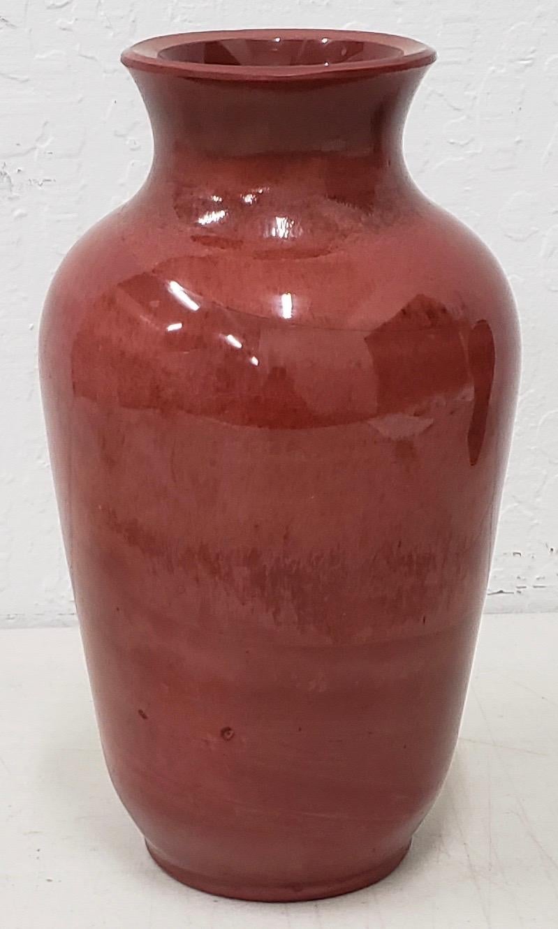 Chinese Rare 19th Century Mottled Red Peking Glass Vase