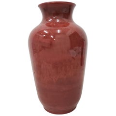 Rare 19th Century Mottled Red Peking Glass Vase