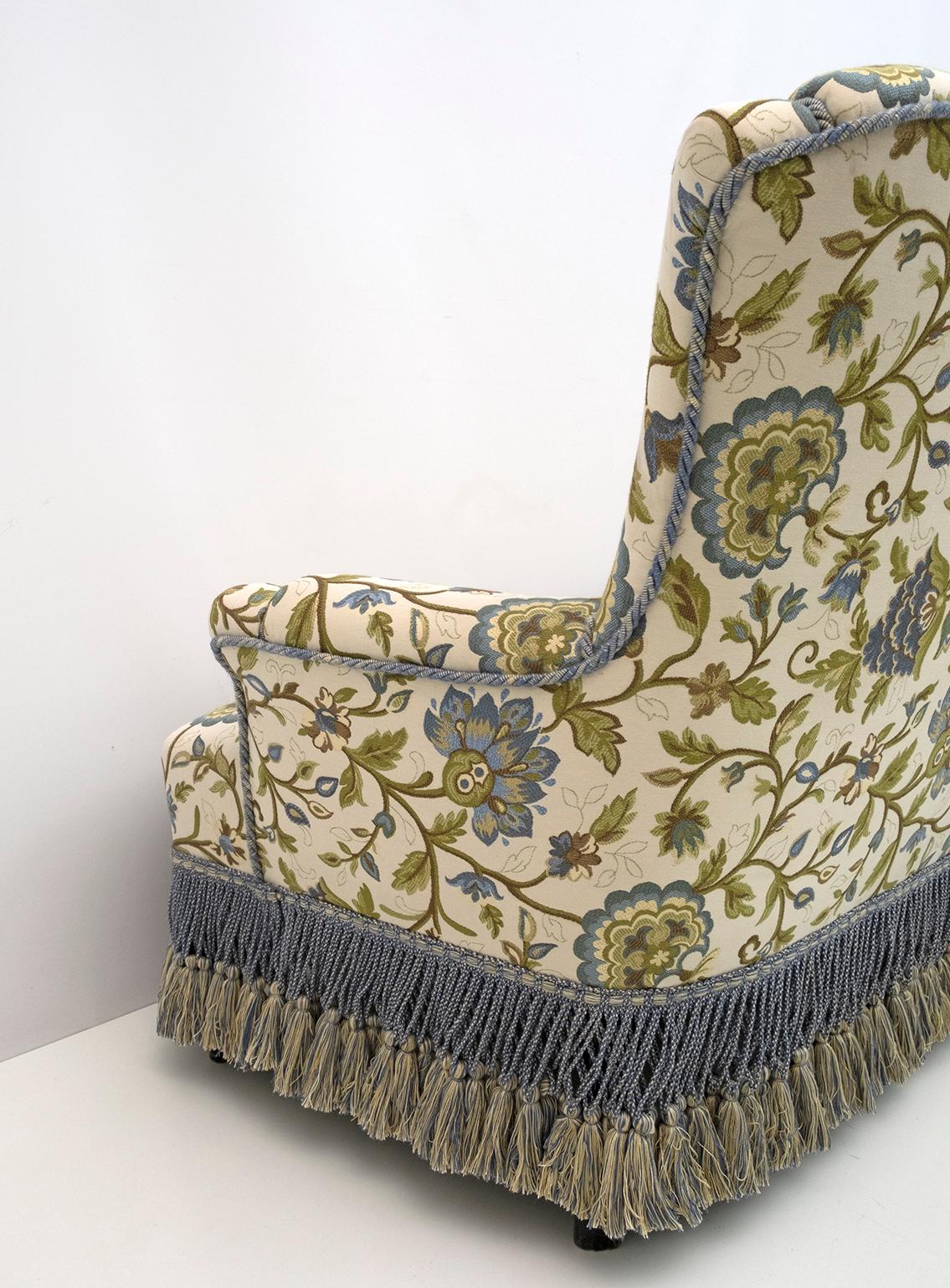 Rare canapé et deux fauteuils en brocart Napoléon III du 19ème siècle en vente 5