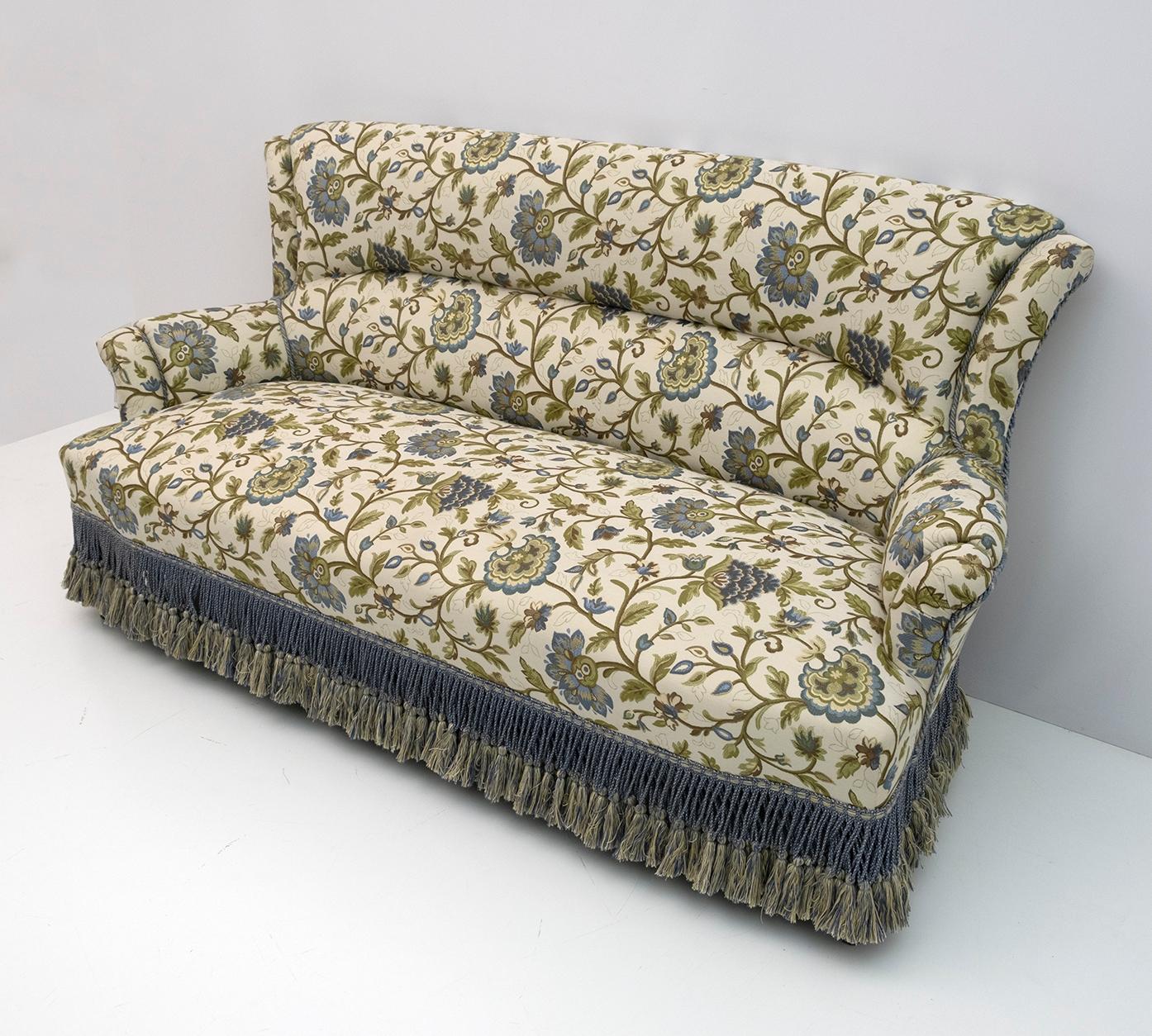 Fin du XIXe siècle Rare canapé et deux fauteuils en brocart Napoléon III du 19ème siècle en vente