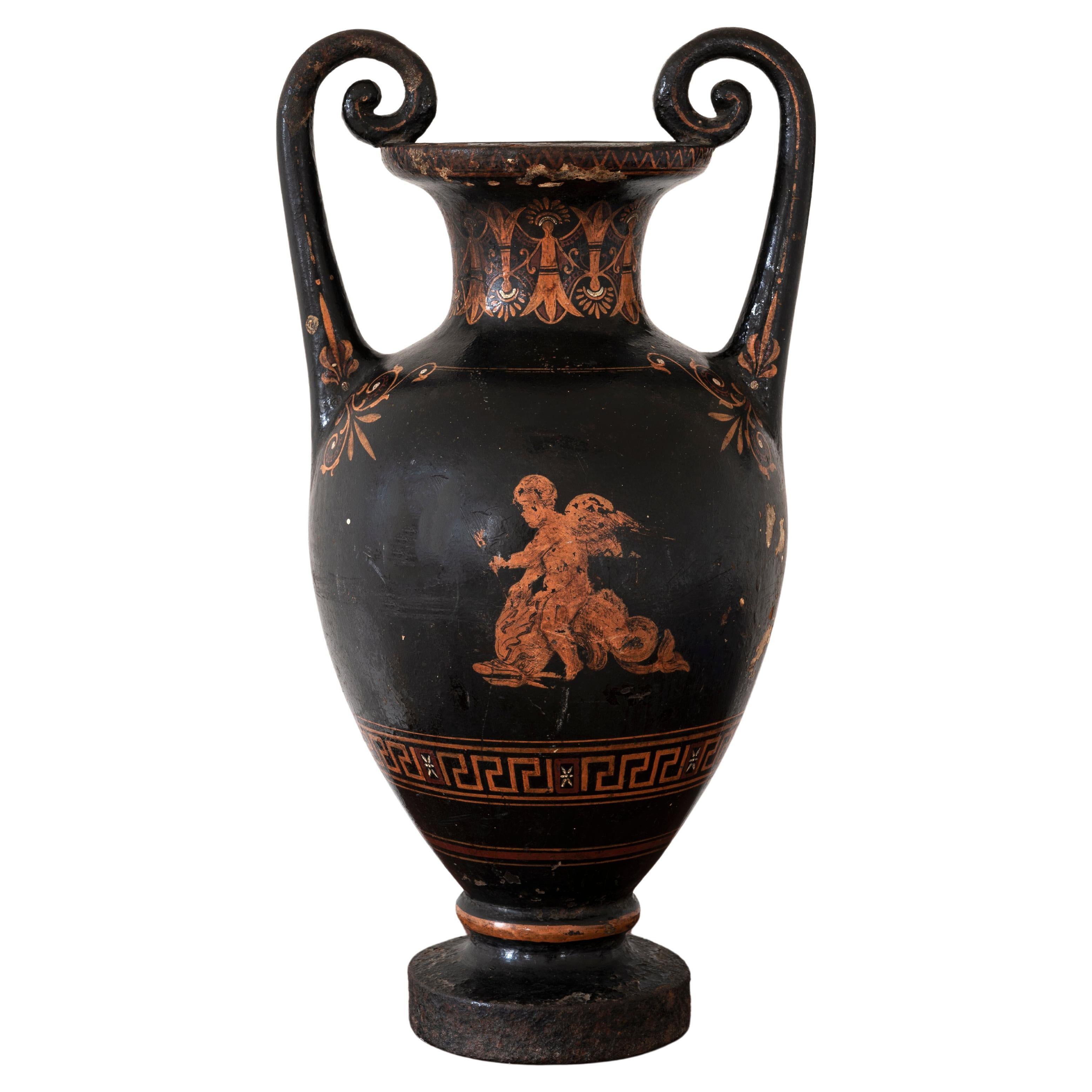 Rare 19th Century Neoclassical Cast Iron Urn For Sale