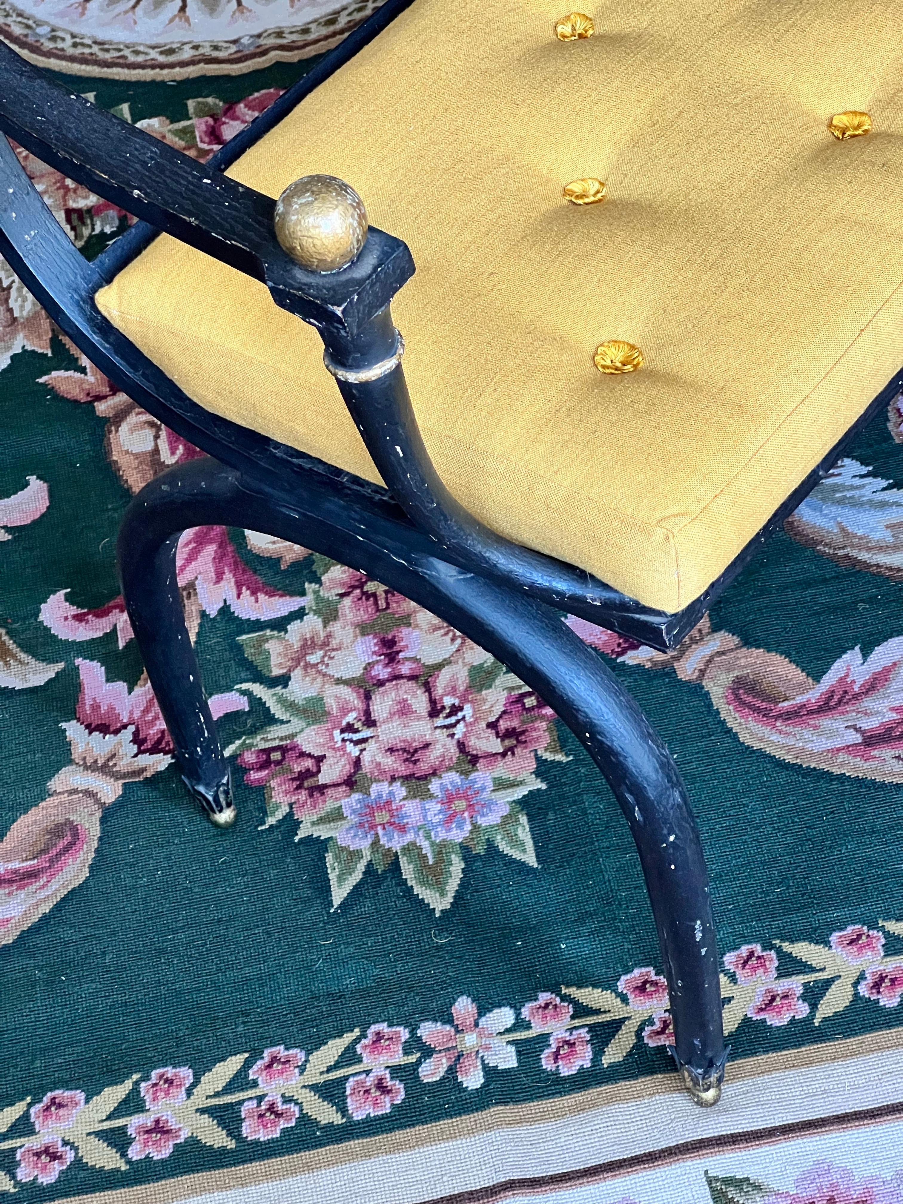 Rare 19th Century Painted Bench or Settee, ex-Madeleine Castaing, after Chapuis In Good Condition For Sale In Richmond, London