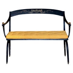 Rare 19th Century Painted Bench or Settee, ex-Madeleine Castaing, after Chapuis