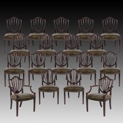 Rare 19th Century Period Set of 18 Mahogany Dining Chairs in the Georgian Style