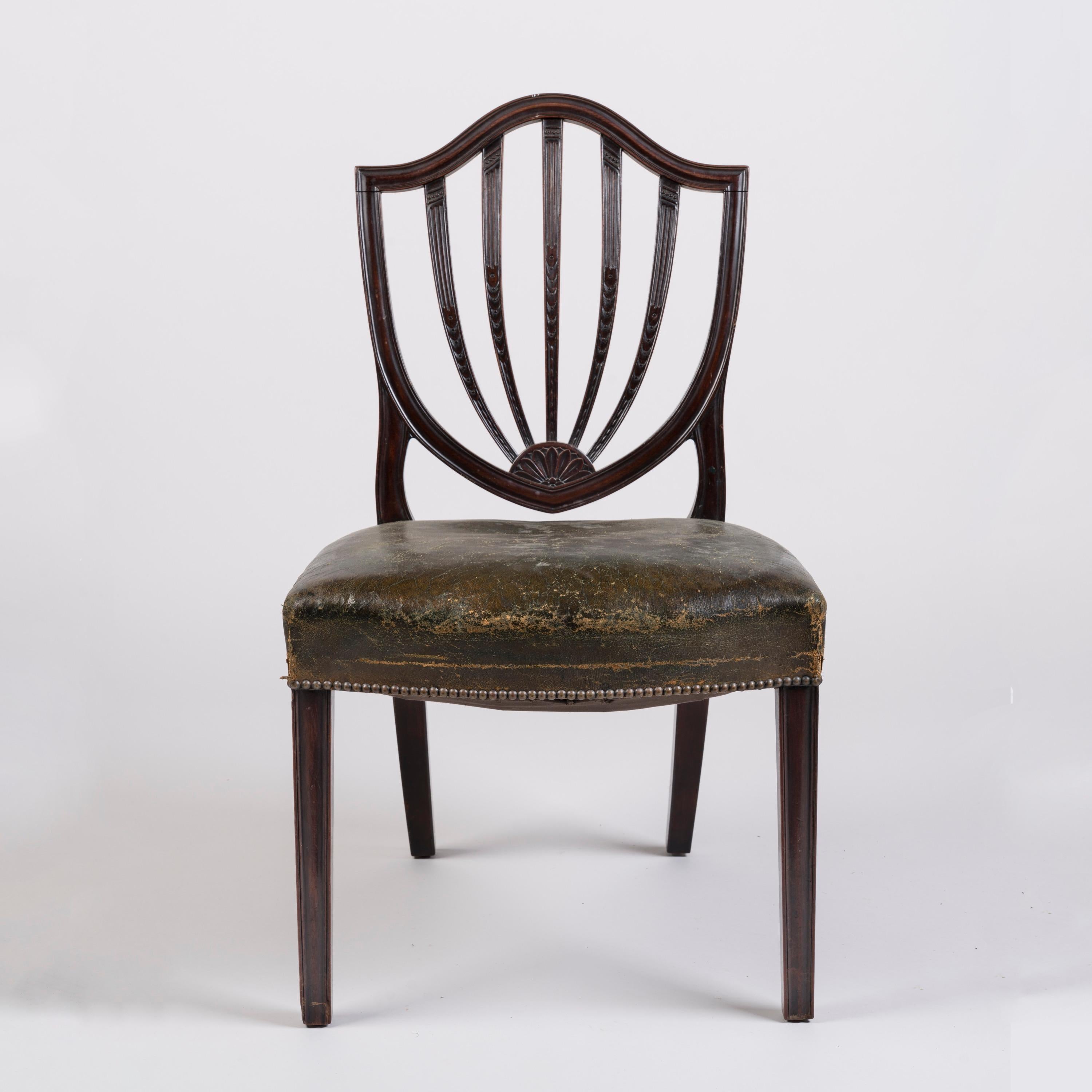 English Rare 19th Century Period Set of 12 Mahogany Dining Chairs in the Georgian Style For Sale