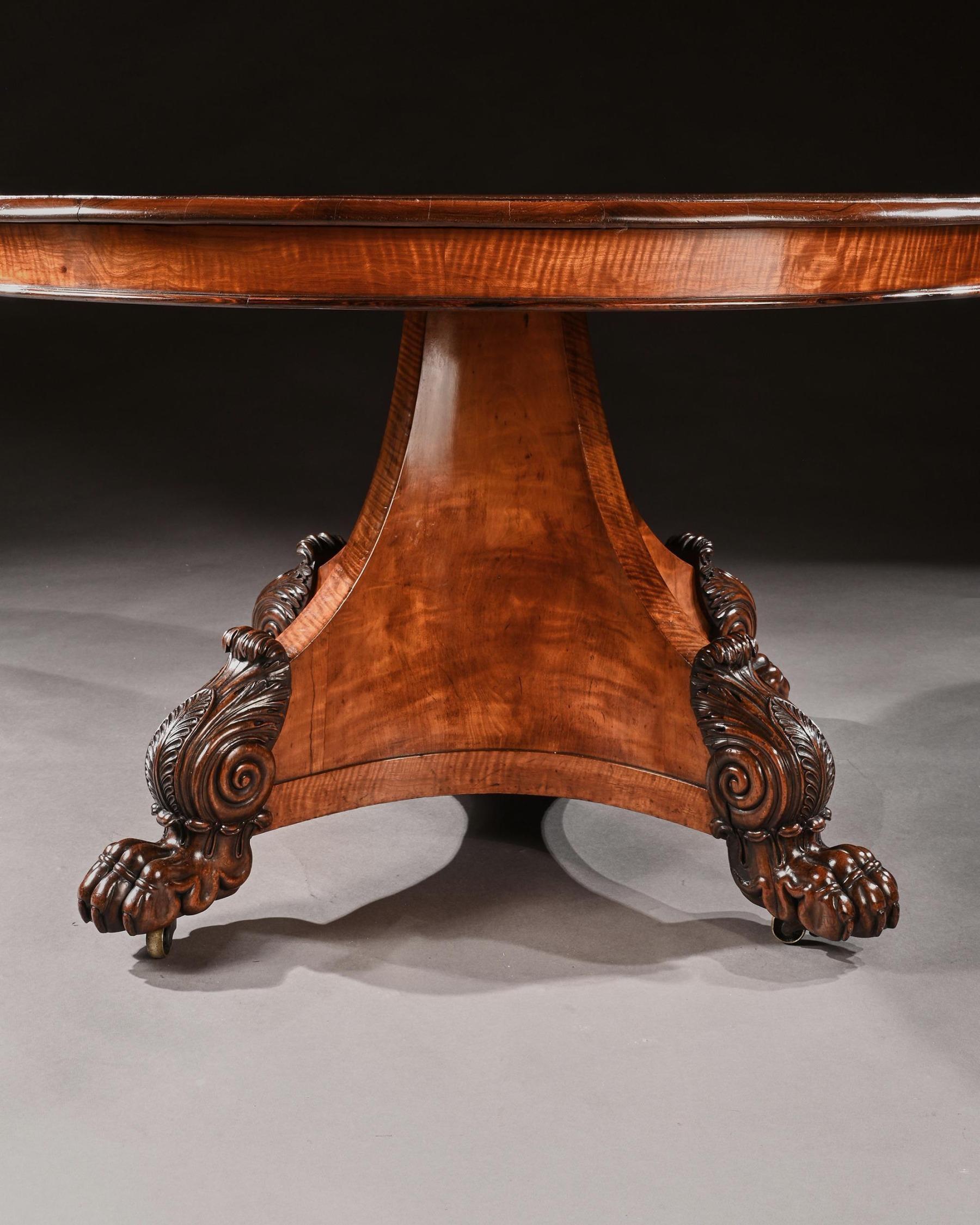 Rare 19th Century Peters of Genoa Satinwood & Rosewood Centre Table In Good Condition For Sale In Benington, Herts