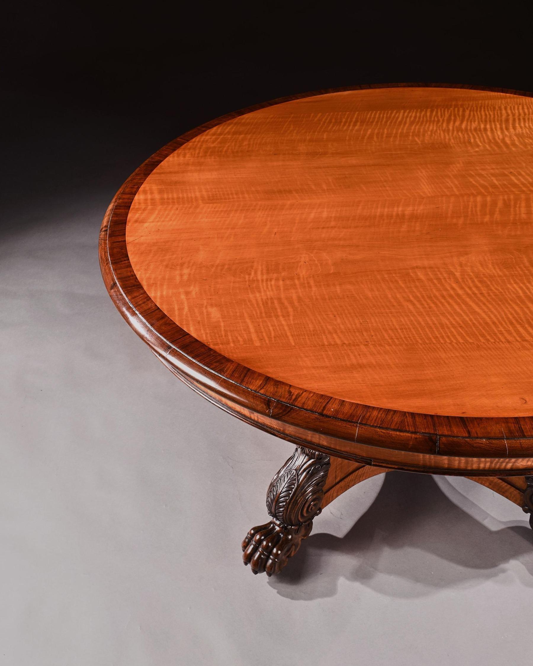 Rare 19th Century Peters of Genoa Satinwood & Rosewood Centre Table For Sale 3
