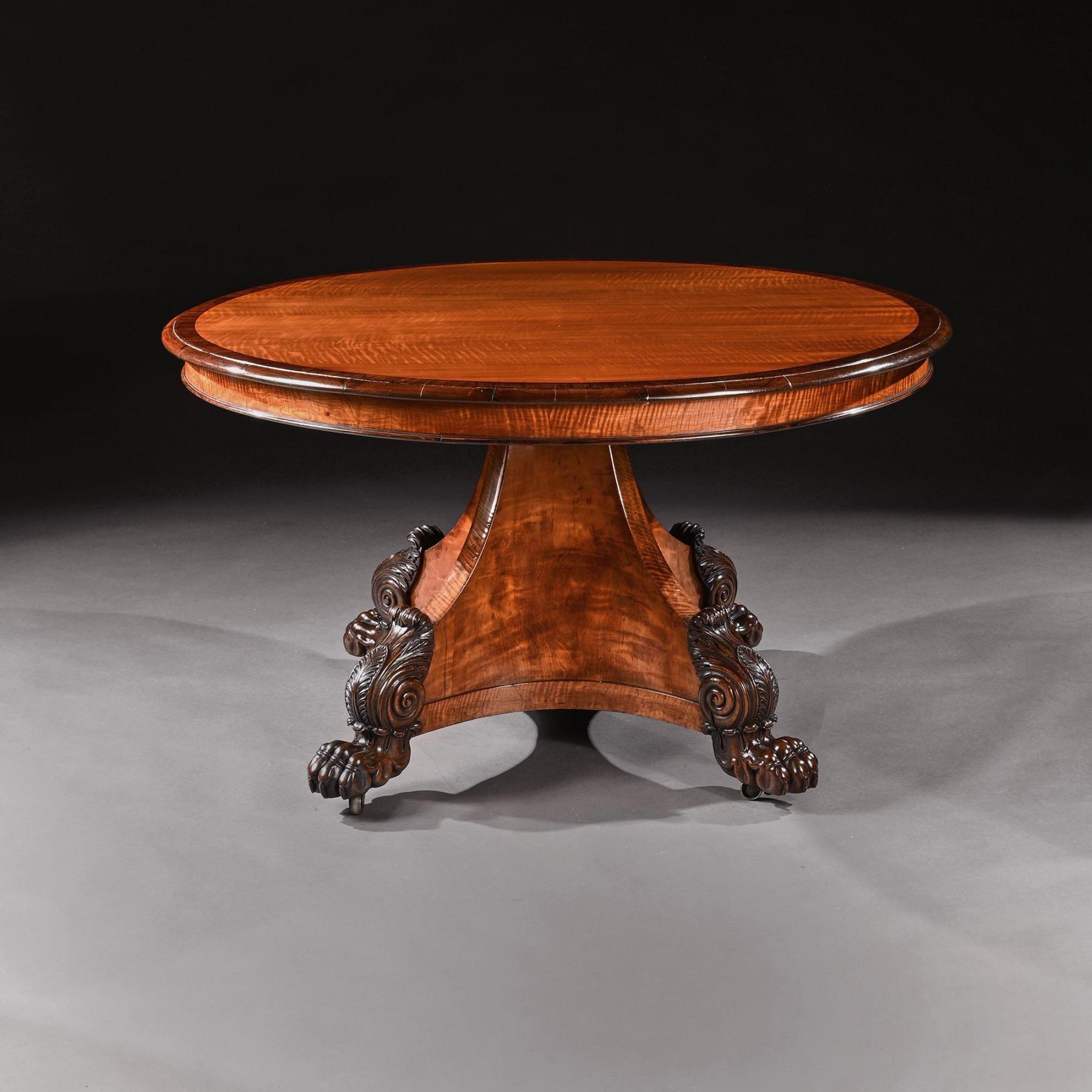 Rare table centrale Peters de Gênes du XIXe siècle en bois de citronnier et bois de rose en vente 4