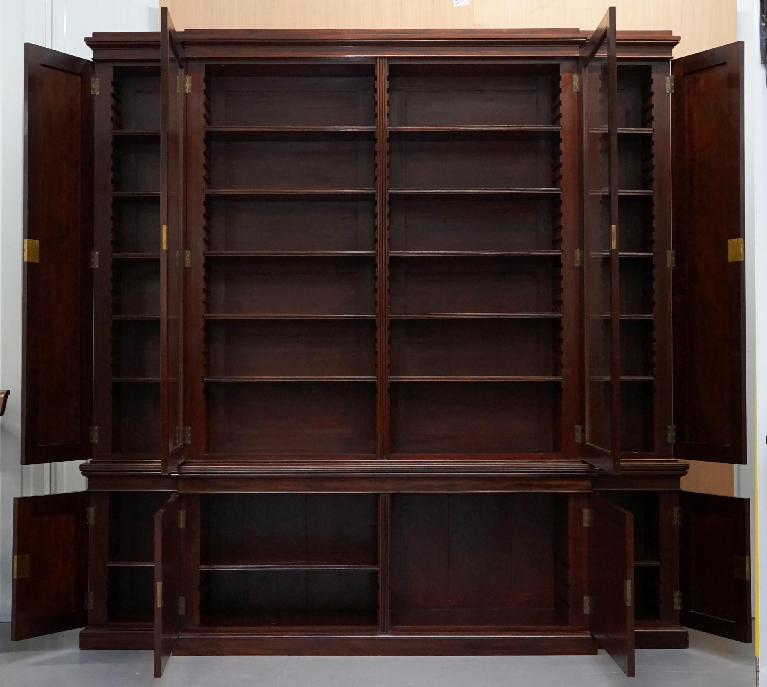 Rare 19th Century Rosewood & Mahogany Breakfront Library Bookcase Hobbs & Co 4