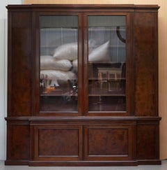 Rare 19th Century Rosewood & Mahogany Breakfront Library Bookcase Hobbs & Co