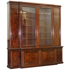 Rare 19th Century Rosewood & Mahogany Breakfront Library Bookcase Hobbs & Co