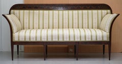 Rare 19th Century Hardwood and Satinwood Sofa Howard & Sons Floral Upholstery