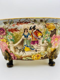 Rare jardinière en porcelaine de style Royal Bonn du 19ème siècle de Franz Anton Mehlem