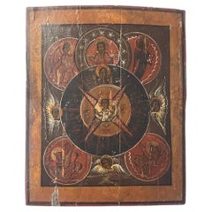 Rare 19th Century Russian Icon Depicting the All-Seeing Eye of God
